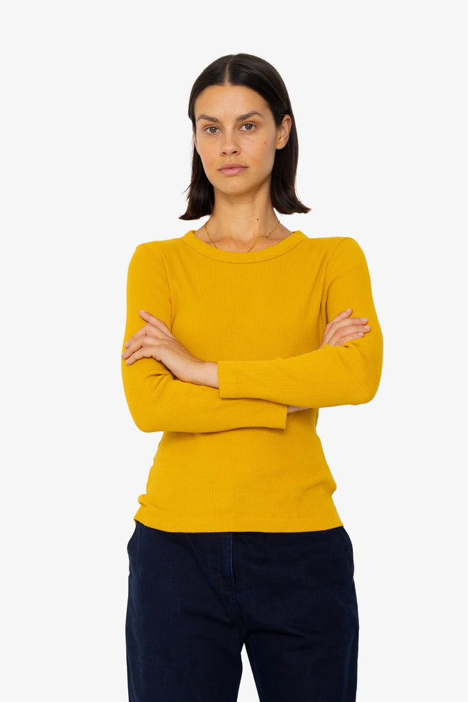 Folk LS Fitted T-shirt - Chrome Yellow