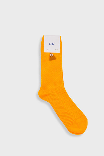 Folk Waffle Sock - Pumpkin