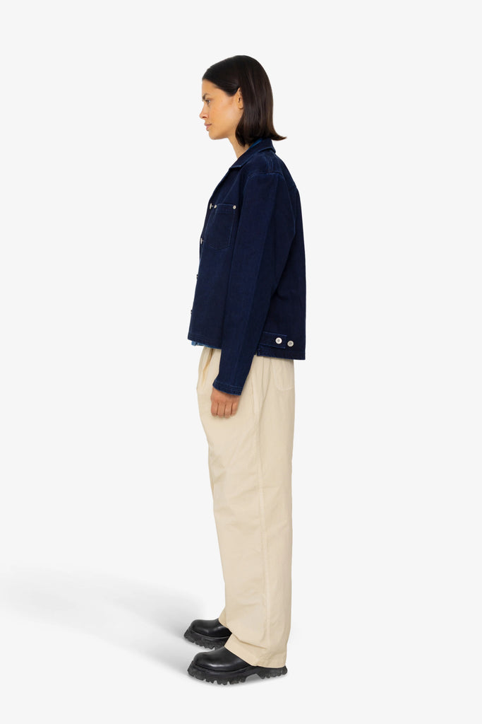 Folk Worker Overshirt - Deep Indigo Slub