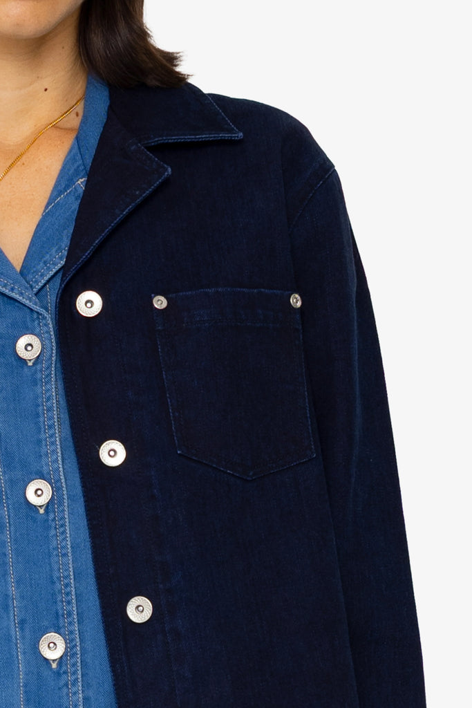 Folk Worker Overshirt - Deep Indigo Slub