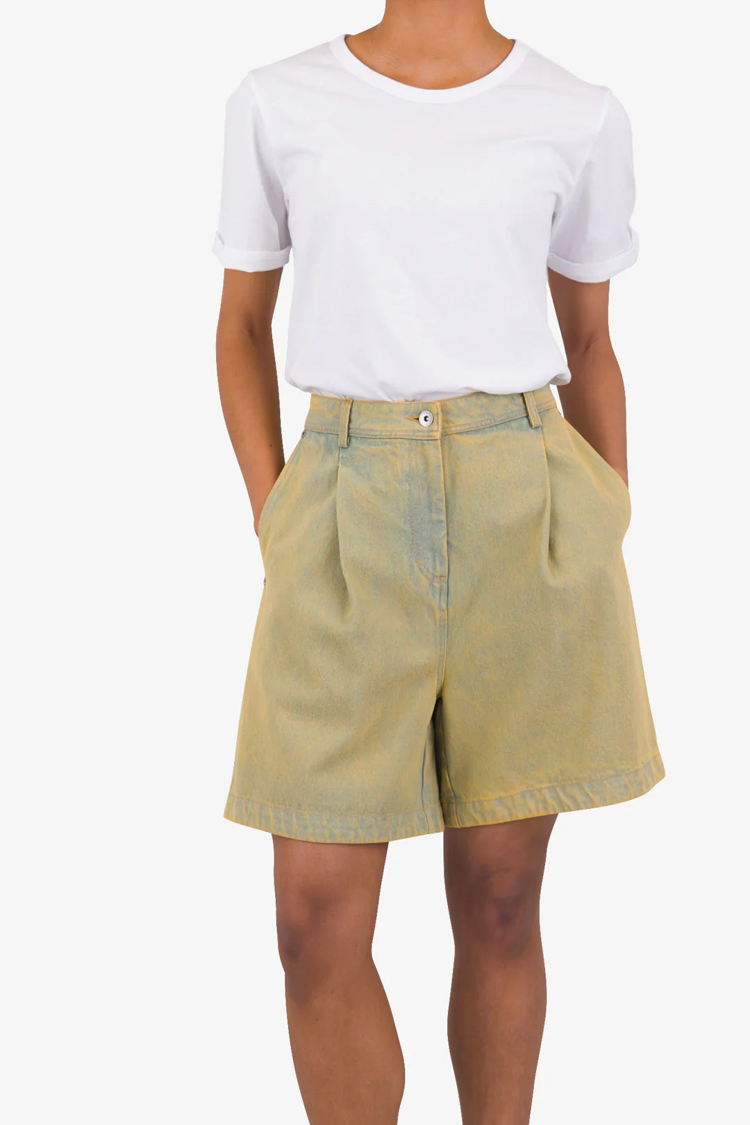 Folk Boyfriend Shorts - Bleached Denim