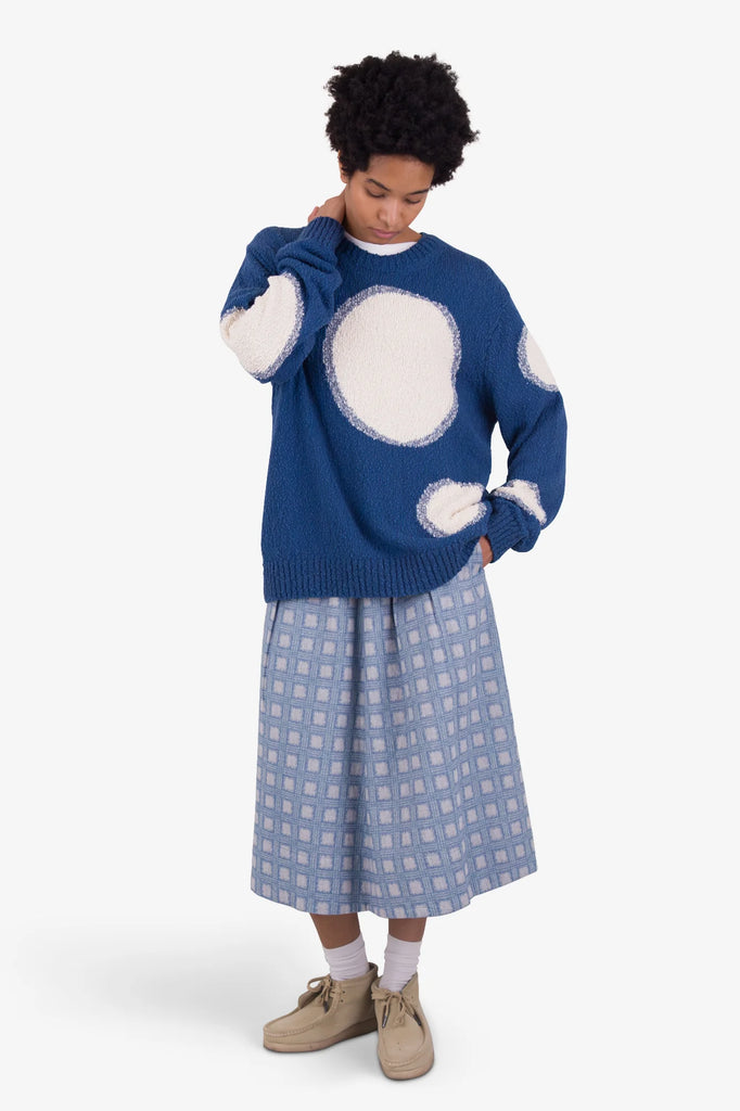 Folk Chain Crew Jumper - Blue Mix