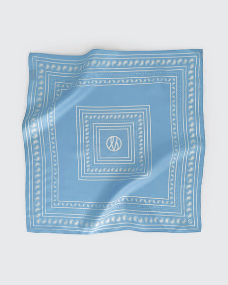 lescarf PAISLEY SCARF | CORNFLOWER & WHITE| 50cm