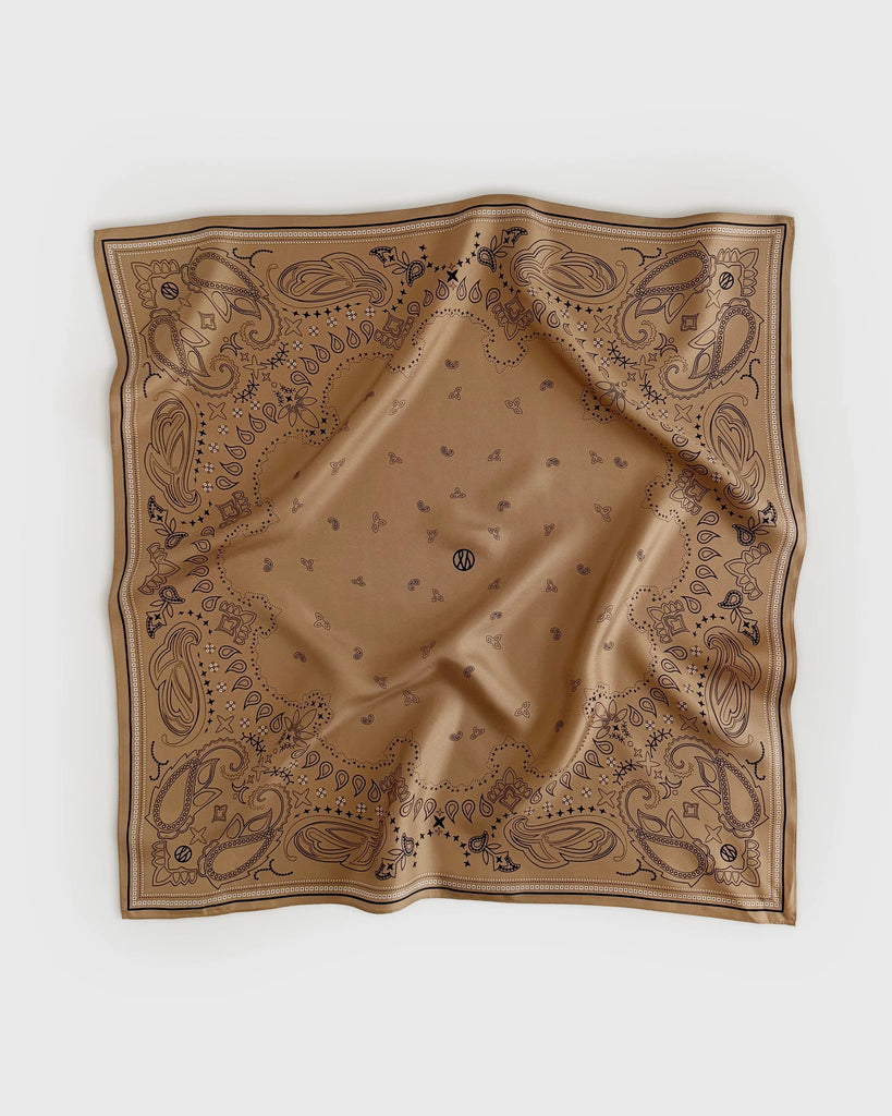 lescarf PAISLEY | CAPPUCCINO, BLACK & WHITE | 65cm 