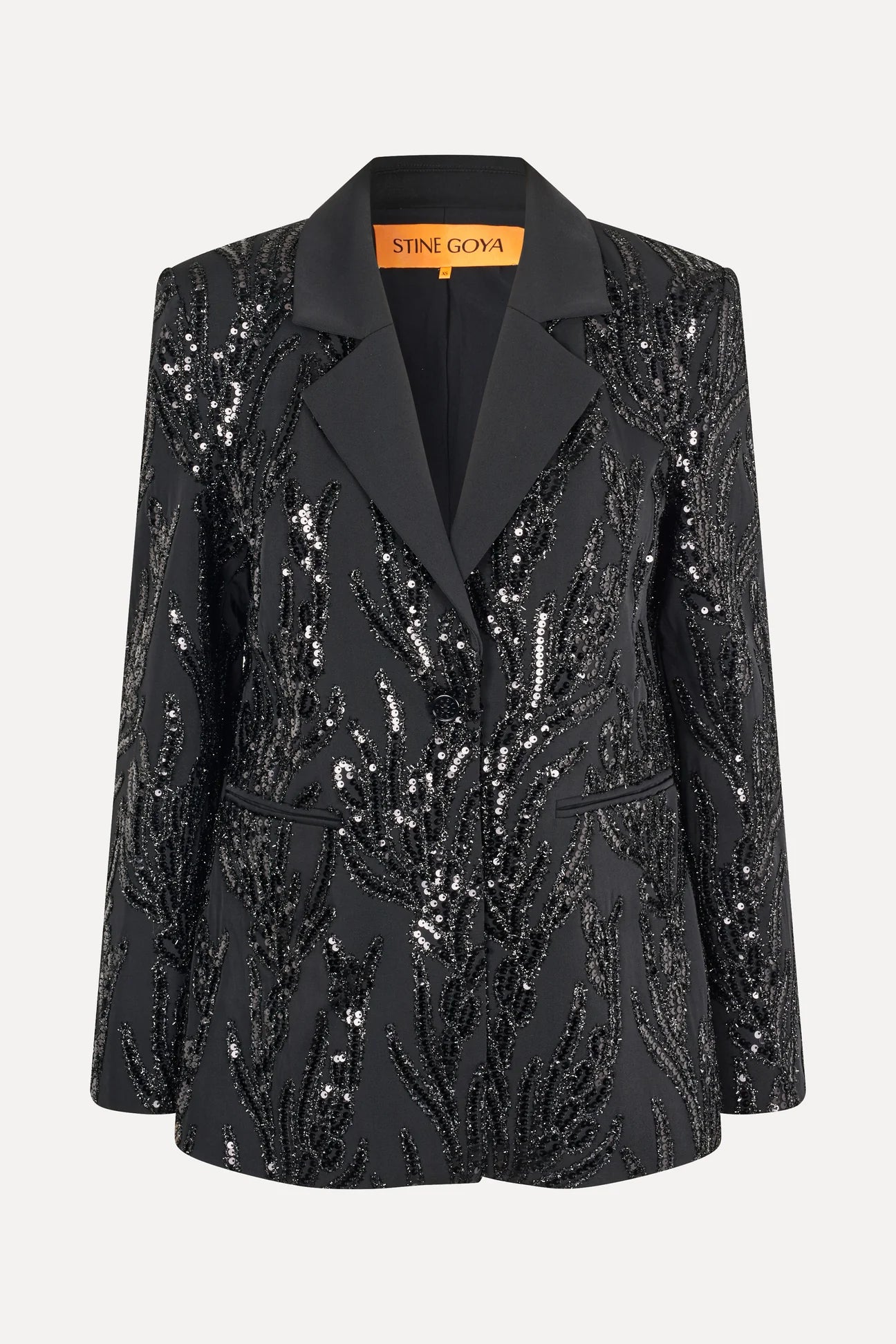 STINE GOYA Long Sleeve Fitted Blazer - Abstract Embellishment