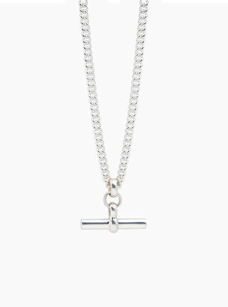 Tilly Sveaas Silver T-Bar Curb Link Necklace 50cm