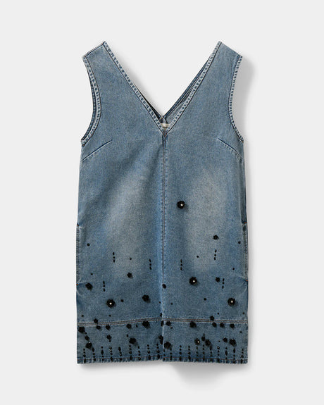 SOFIE SCHNOOR OLYMPESW SHORT DENIM DRESS - Denim Blue