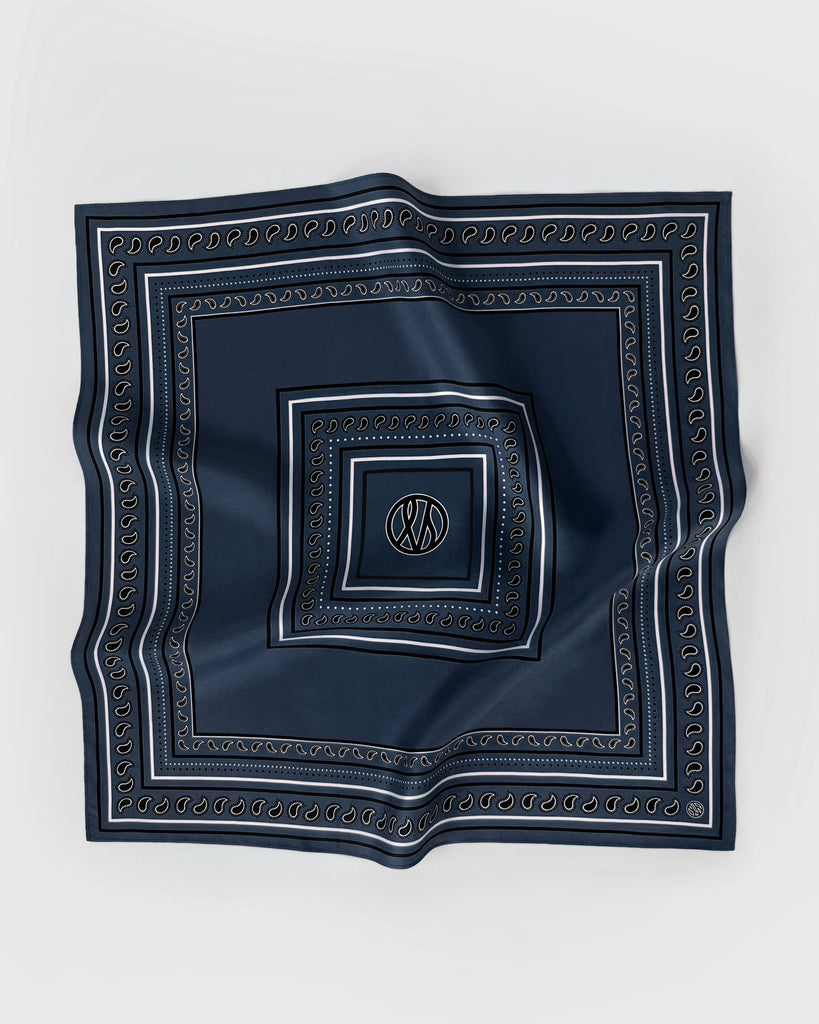 lescarf PAISLEY SCARF | NAVY | 50cm