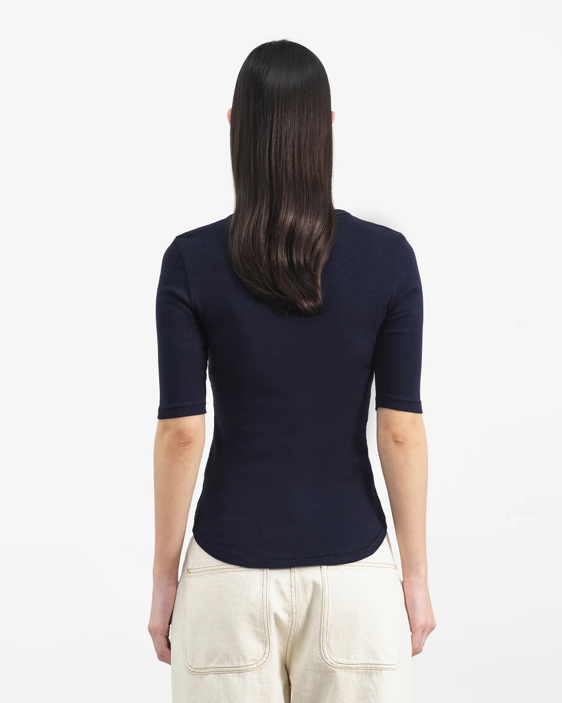 YMC Charlotte Short Sleeved Top - Navy