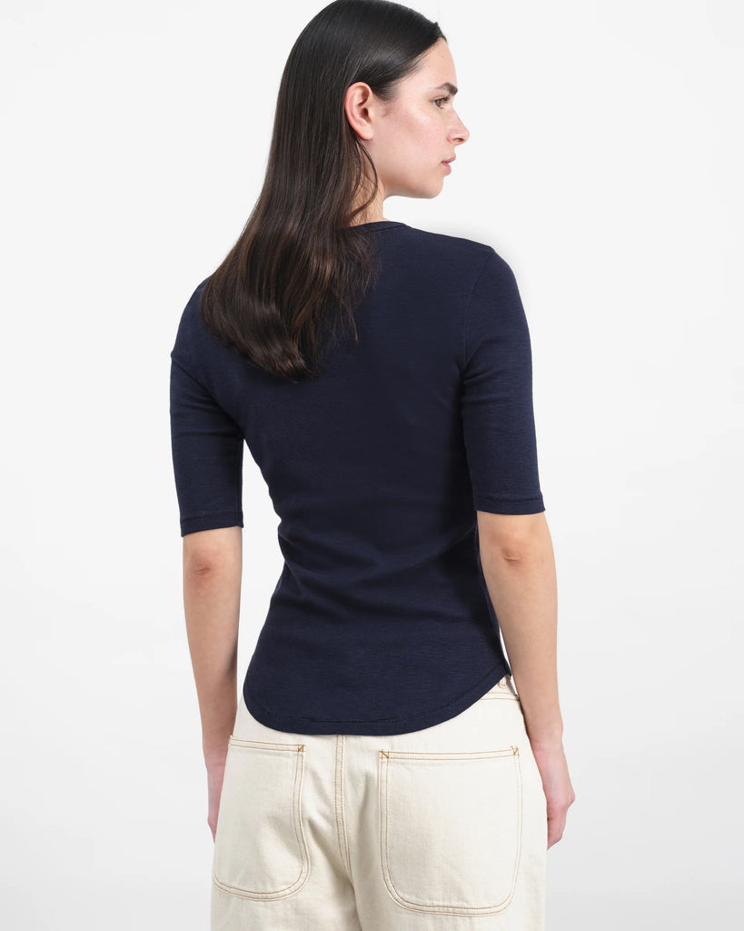 YMC Charlotte Short Sleeved Top - Navy