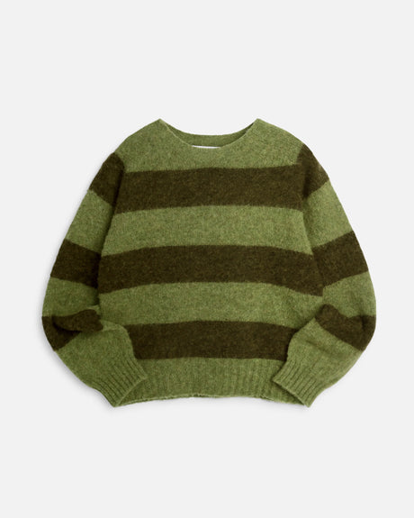 YMC Jets Crew Stripe Knit - Green