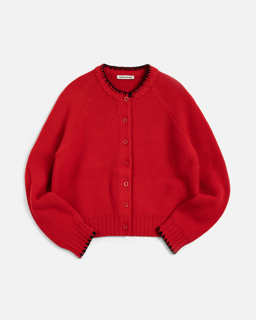 YMC Lotus Cardigan - Red