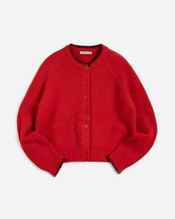 YMC Lotus Cardigan - Red