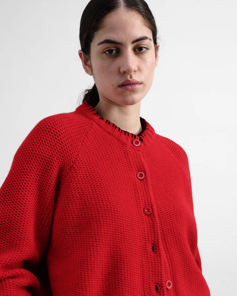 YMC Lotus Cardigan - Red