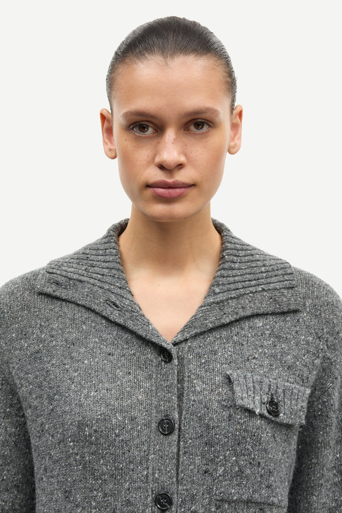 SAMSØE SAMSØE Salois Cardigan - Dark Grey Melange