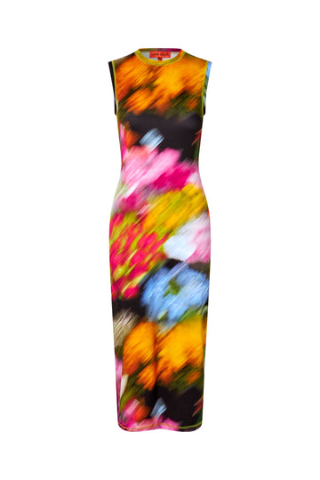 STINE GOYA Stocking Jersey, Tank Crewneck Dress - Liquid Floral