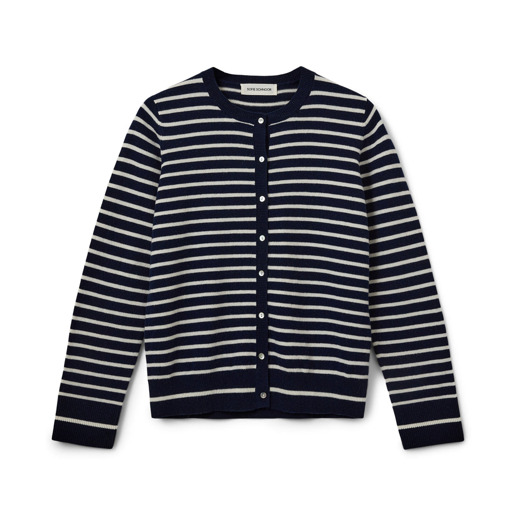SOFIE SCHNOOR CISSESW STRIPE CARDIGAN - Dark Blue