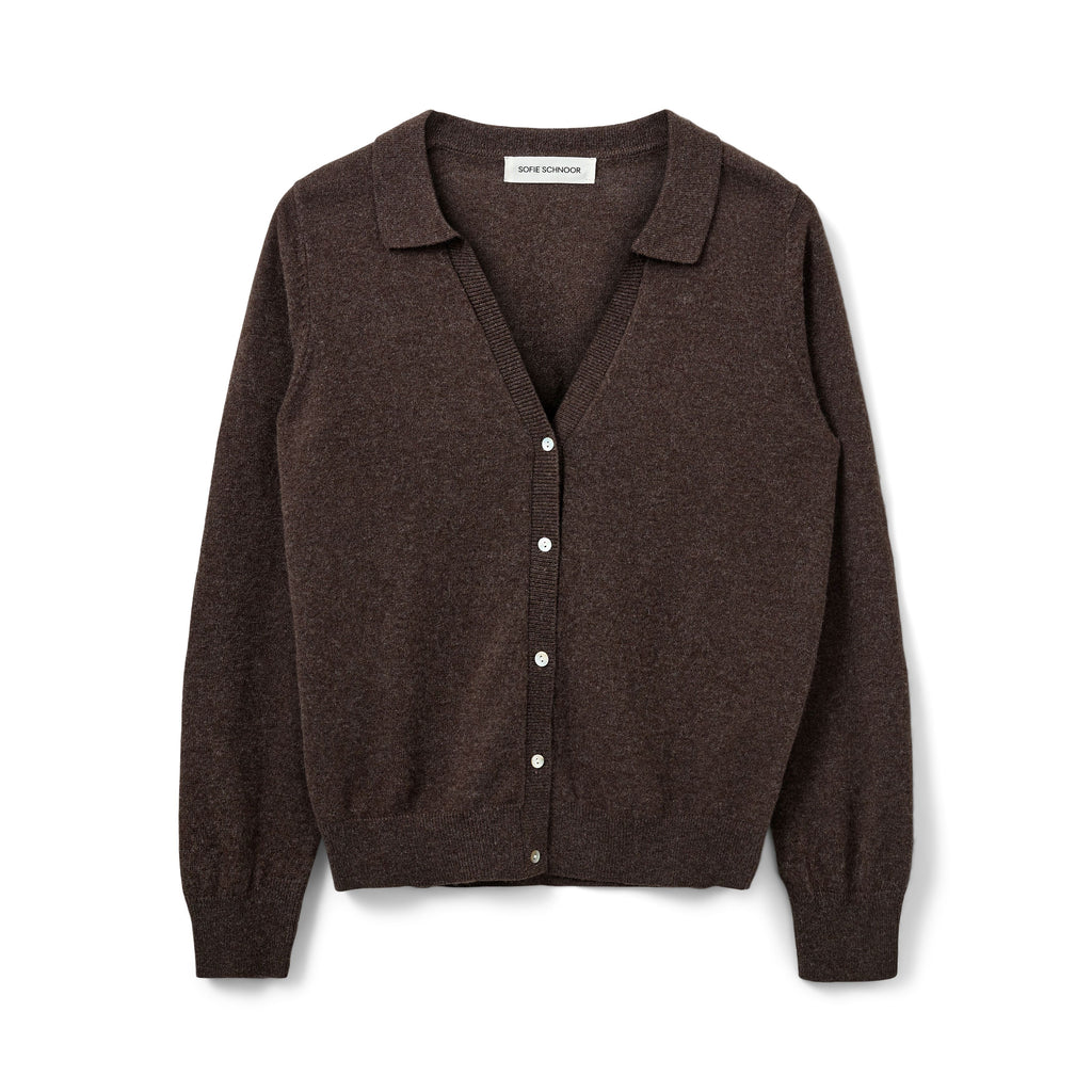 SOFIE SCHNOOR SKYLARSW CARDIGAN - Brown Fudge