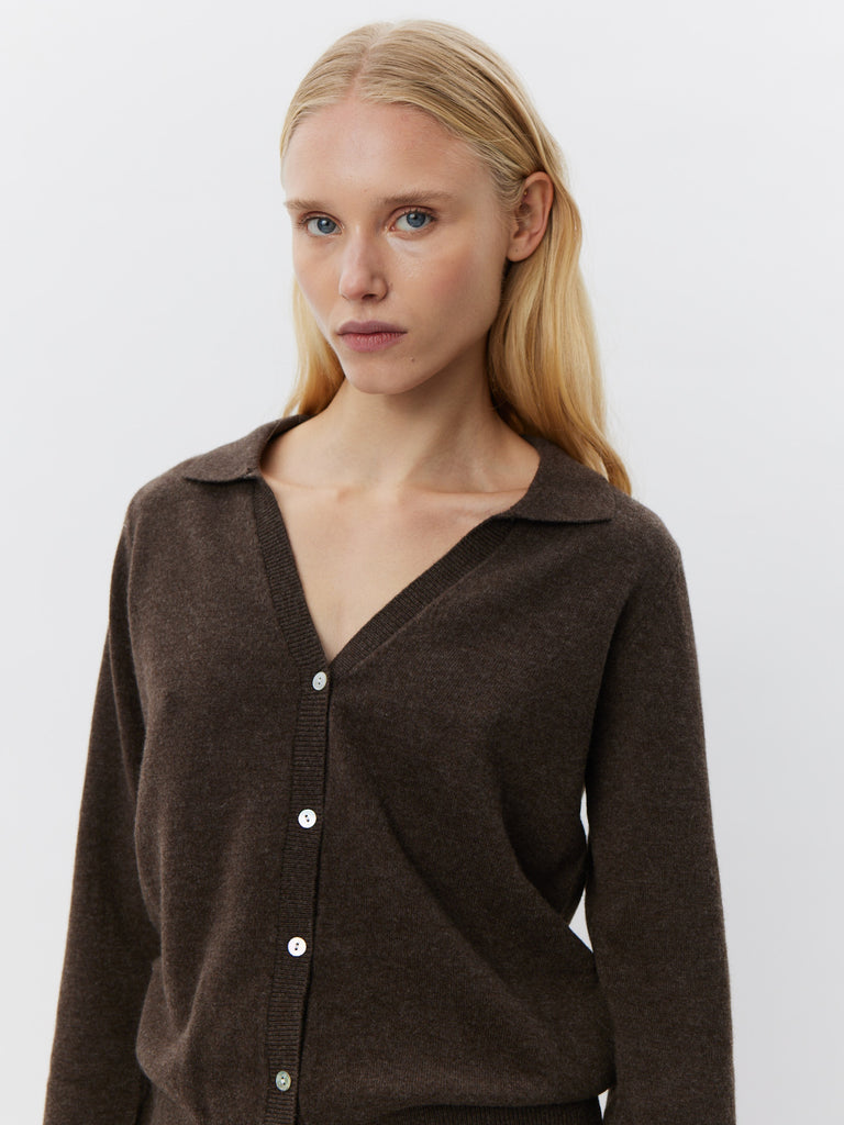 SOFIE SCHNOOR SKYLARSW CARDIGAN - Brown Fudge
