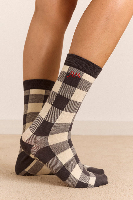 Damson Madder 3 Pack Socks - Mixed Gingham