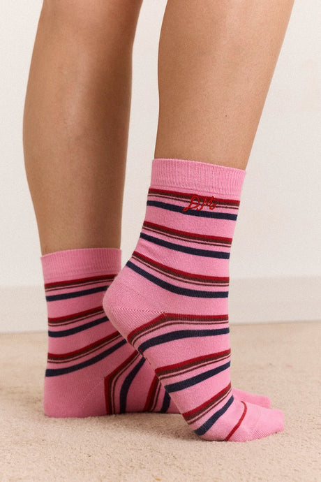 Damson Madder 3 Pack Socks - Mixed Pop Stripes