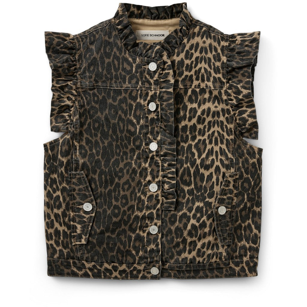 SOFIE SCHNOOR FARAHSW VEST - Light Brown Leopard