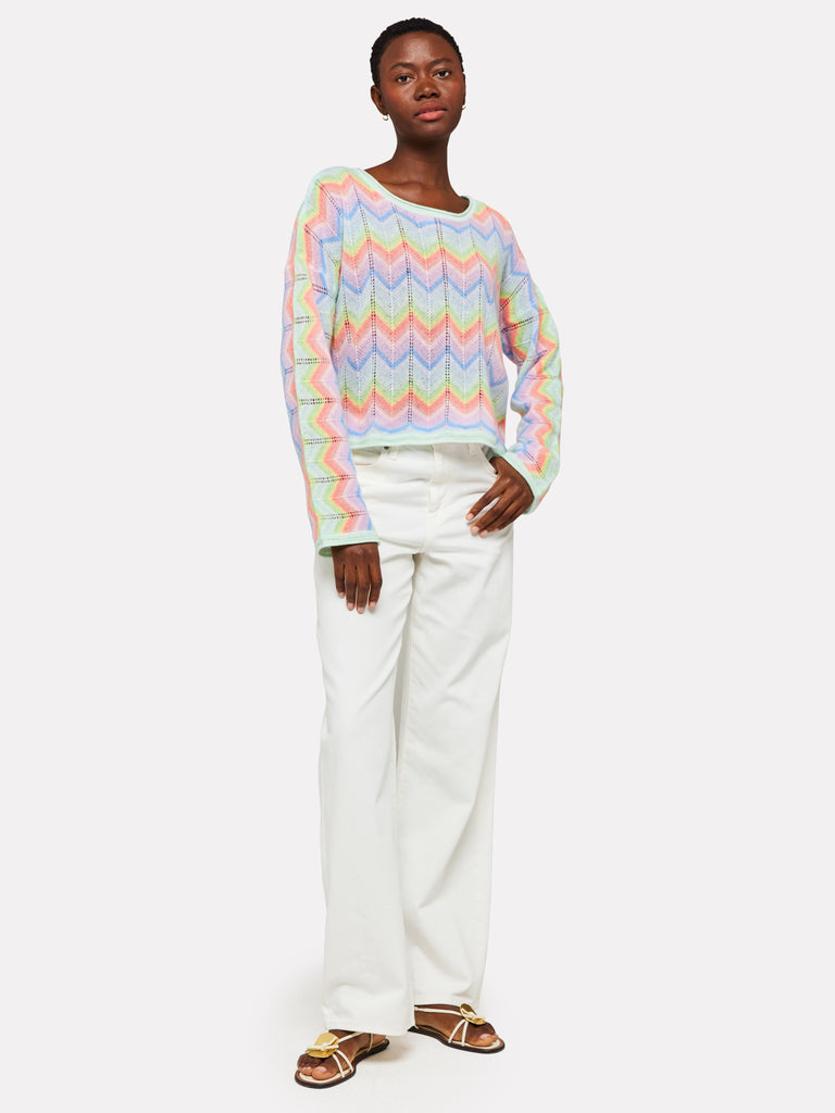 BRODIE Cashmere Rainbow Chevron - Apple mist/Neon Rainbow