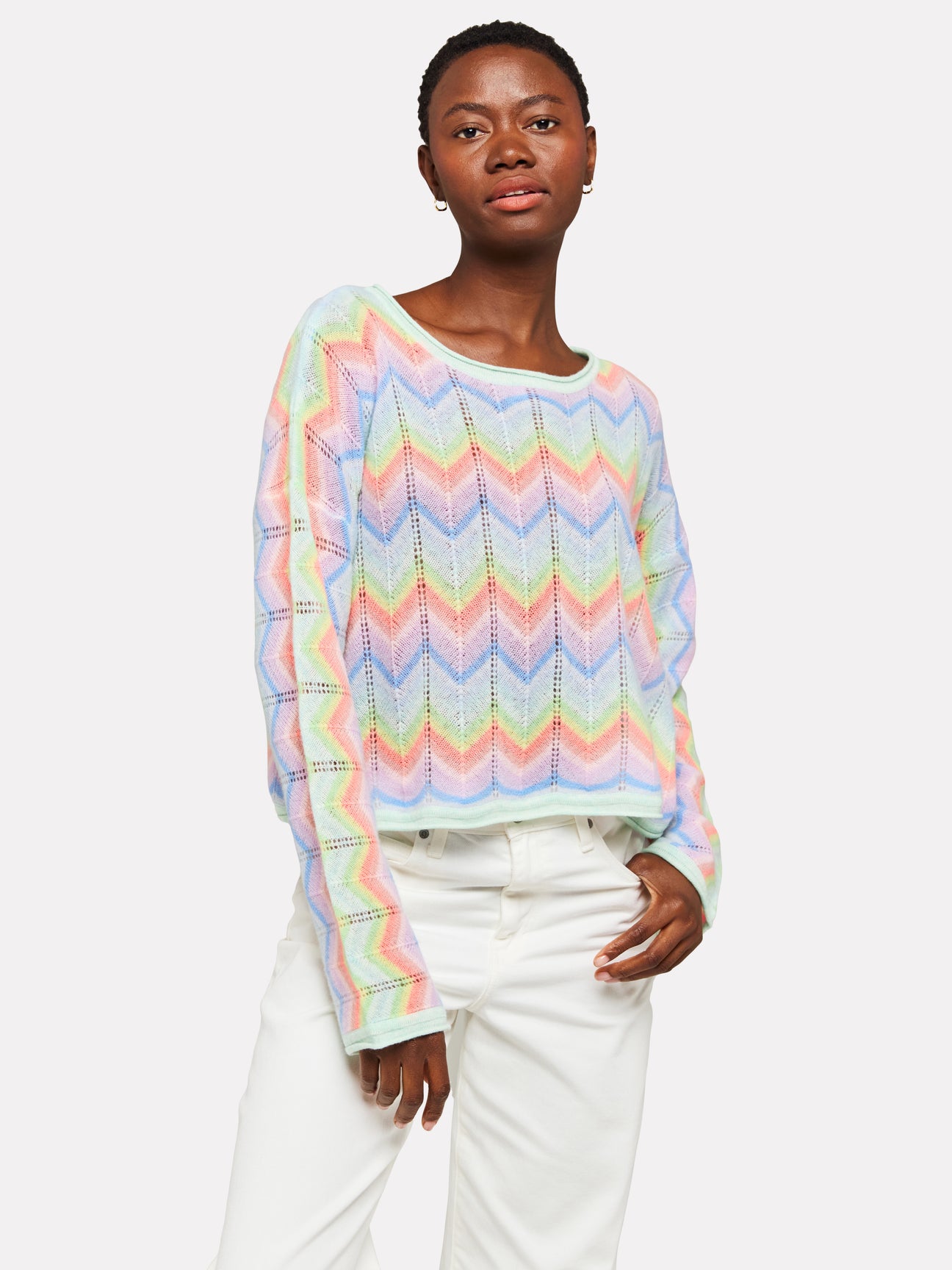BRODIE Cashmere Rainbow Chevron - Apple mist/Neon Rainbow