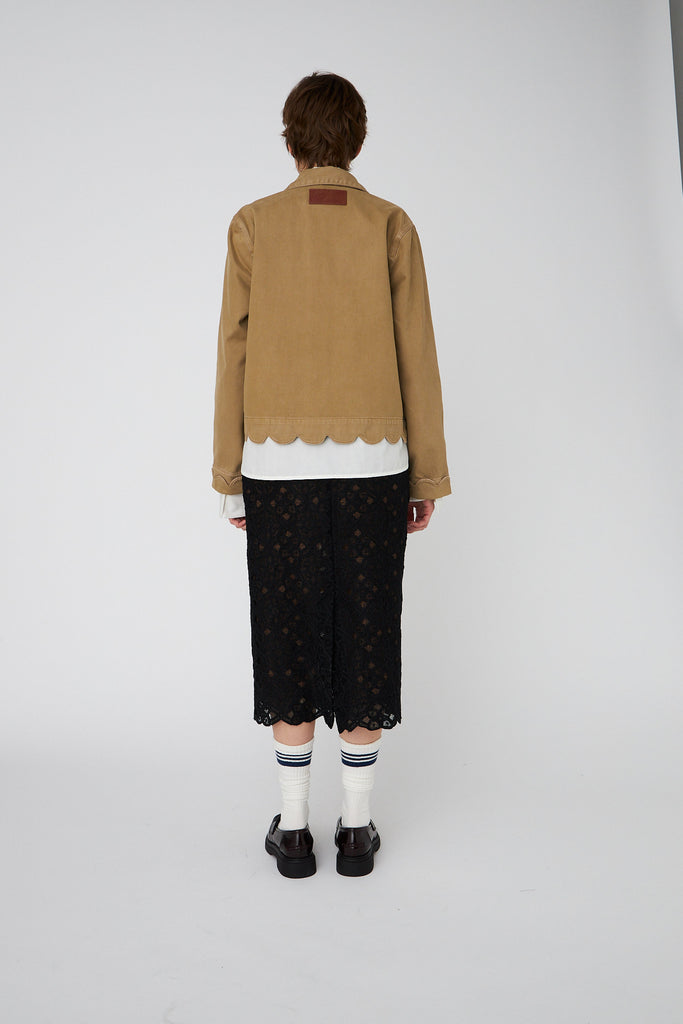 STELLA NOVA Scallop Edge Shirt Jacket - Dark sand