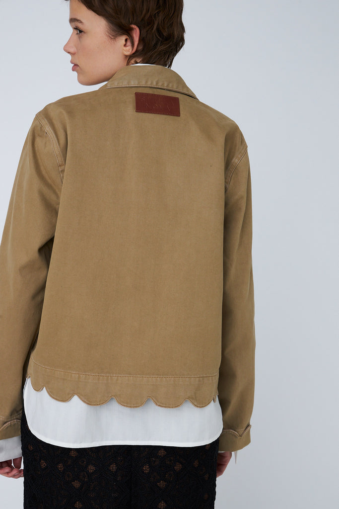 STELLA NOVA Scallop Edge Shirt Jacket - Dark sand