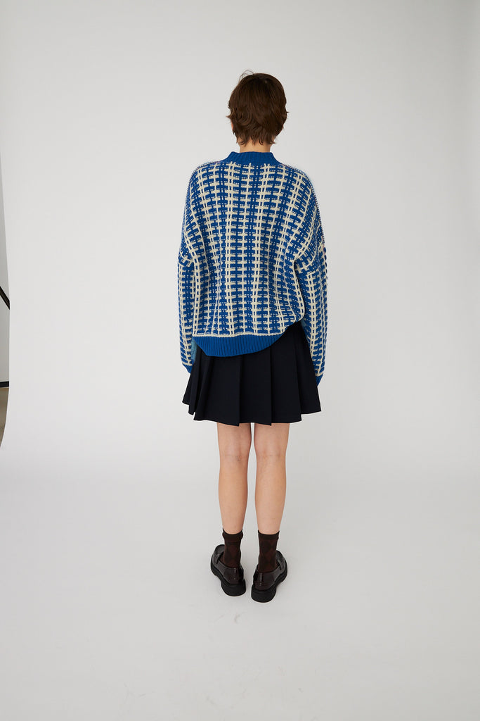 STELLA NOVA mixed Stripes Wool / Mohair Cardigan - Blue Stripes