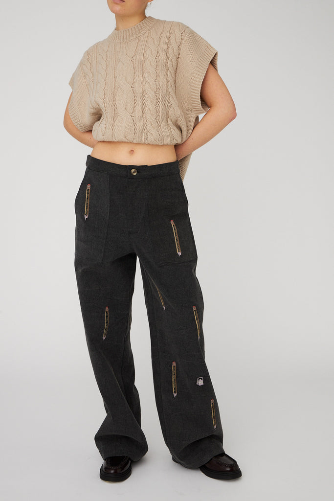 STELLA NOVA Cable Knit vest - sand