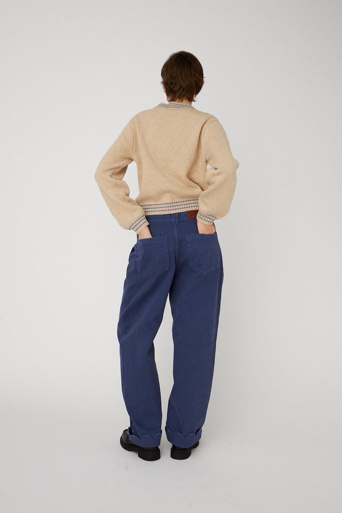 STELLA NOVA Embroidered Apple Sweater - Soft Powder