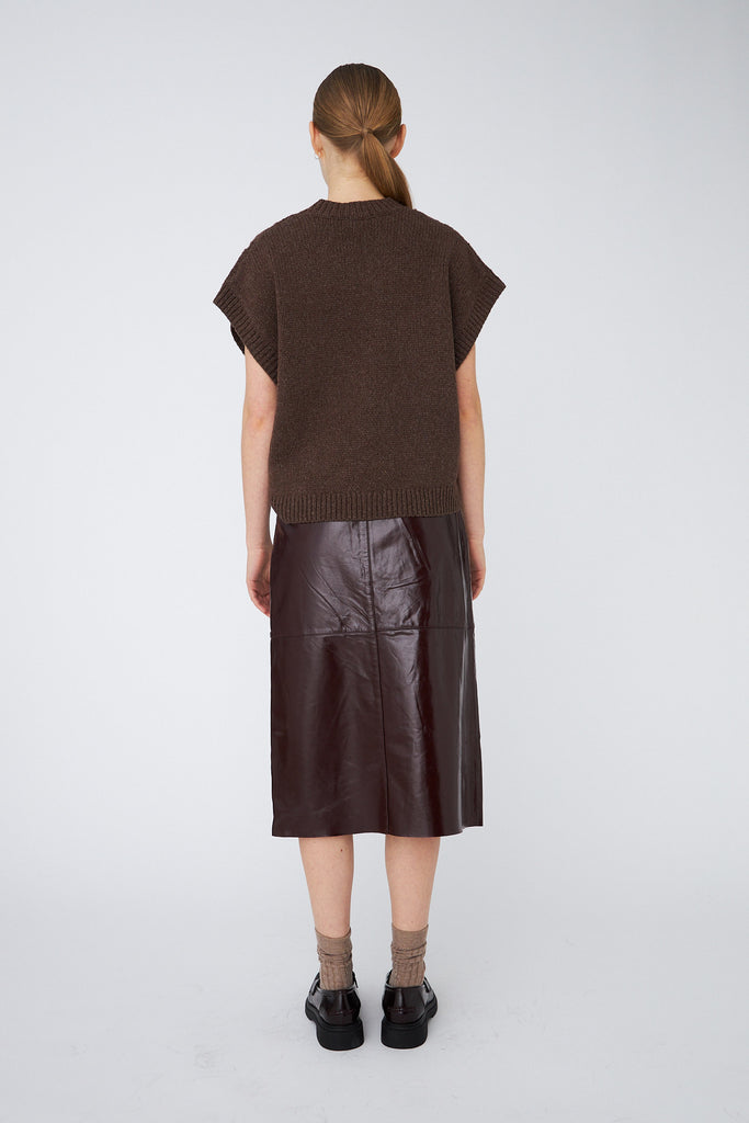 STELLA NOVA Cable Knit vest - brown