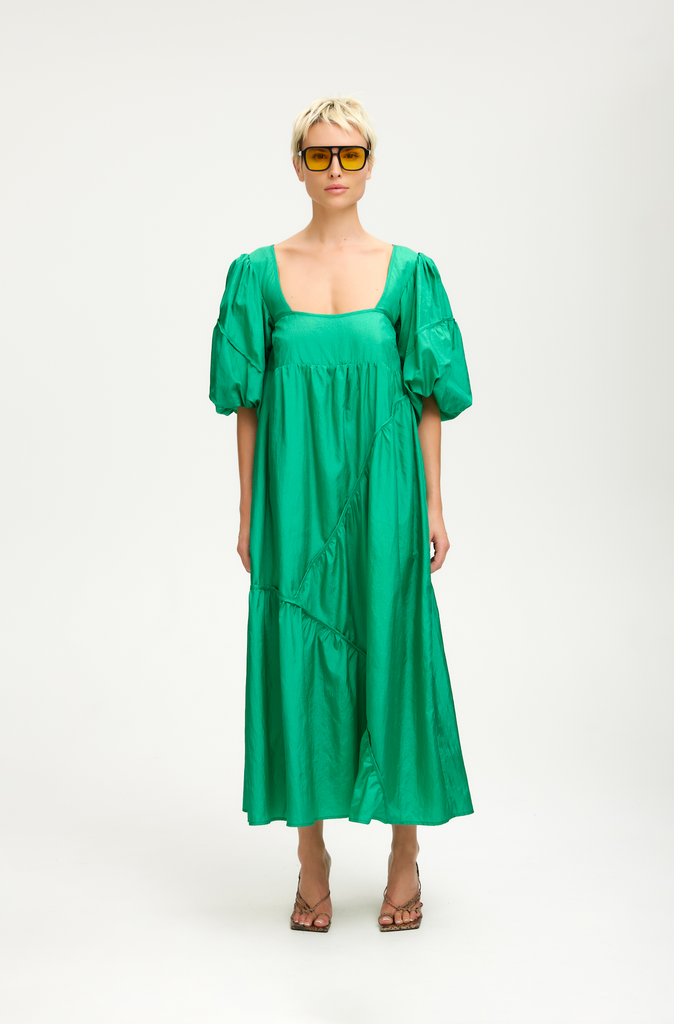 GESTUZ HeslaGZ ss Long Dress - Simply Green
