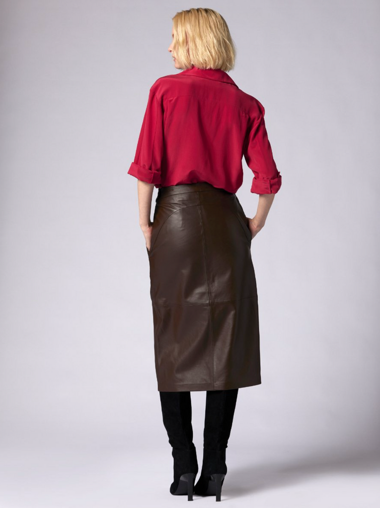 Equipment Mathilda Long Sleeve Silk Shirt - Persian Red