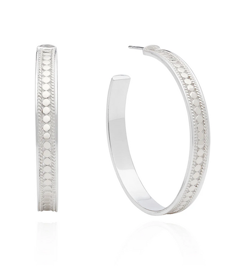 Anna Beck Classic Large Hoop Earrings Silver