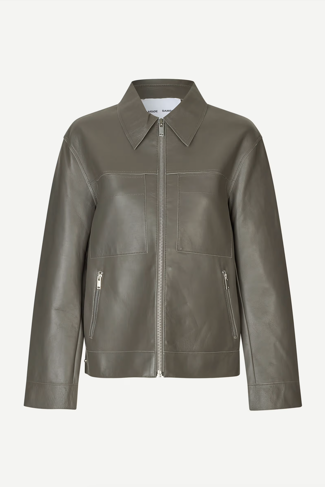 SAMSØE SAMSØE Sastevie Leather Jacket - Beluga