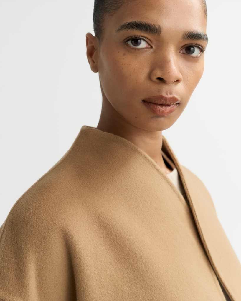 SOFT GOAT Short Jacket - Camel