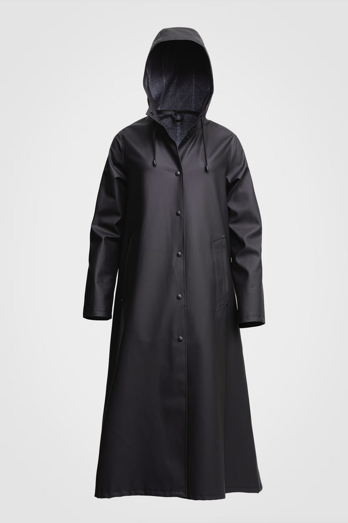 STUTTERHEIM Mosebacke Long Raincoat - Black
