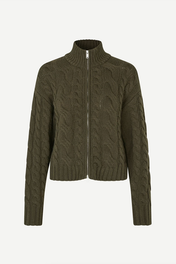 SAMSØE SAMSØE Saharriet Zip Cardigan - Deep Forest