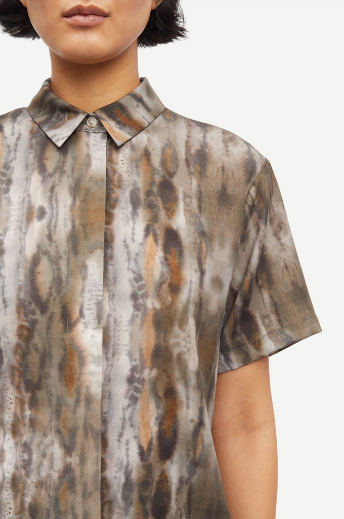 SAMSØE SAMSØE Mina SS Shirt - Aquarel Animal Greige