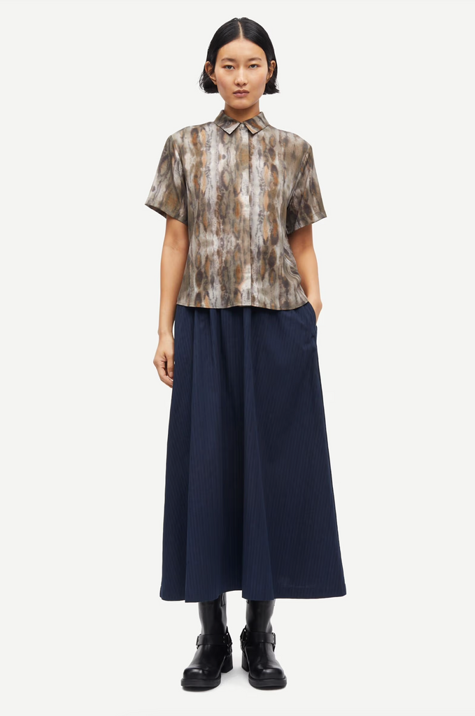 SAMSØE SAMSØE Mina SS Shirt - Aquarel Animal Greige