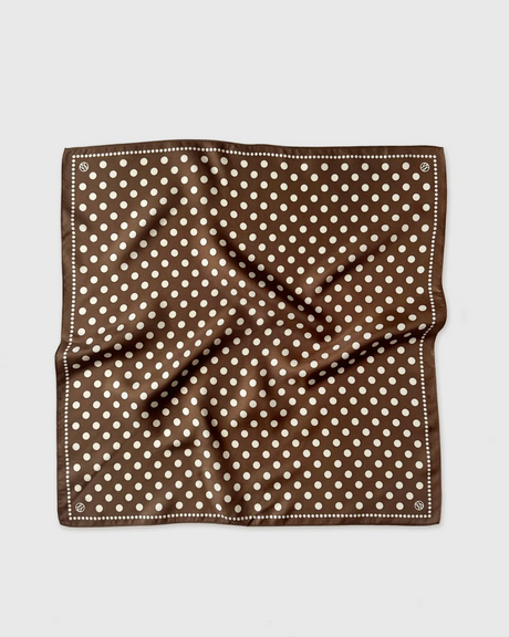 lescarf POLKADOT SCARF | BROWN | 50 CM