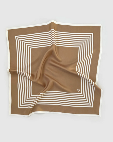 lescarf STRIPED SCARF| CAPPUCCINO | 65 CM