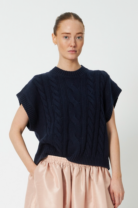 STELLA NOVA Cable Vest - Navy