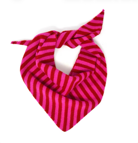 Scarlet Knitwear Lambswool Neckerchief -  Pink/Ruby