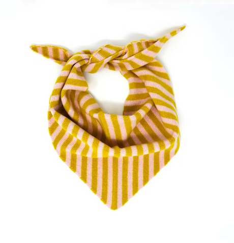 Scarlet Knitwear Lambswool Neckerchief -  Mustard/Pink