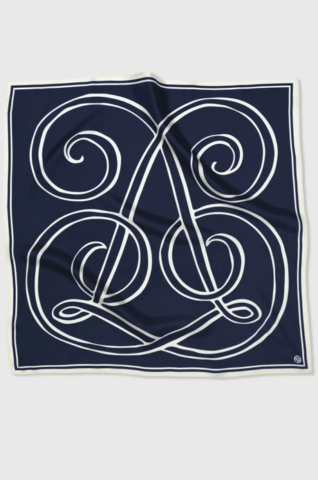 MONOGRAM SCARF | NAVY | 80cm