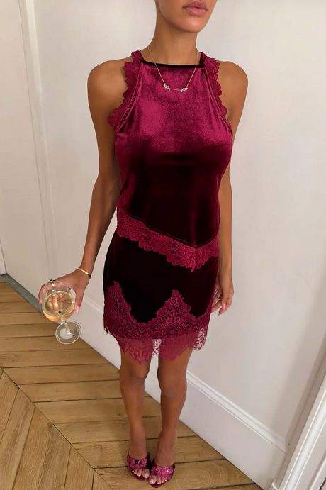 Never Fully Dressed -  Burgundy Velvet Top